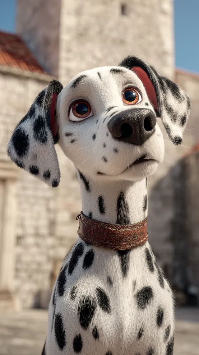 Cute Anthropomorphic Dalmatian in Dubrovnik