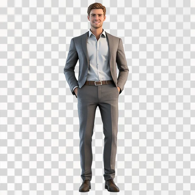 Confident Man in Suit: A Photorealistic 3D Portrait