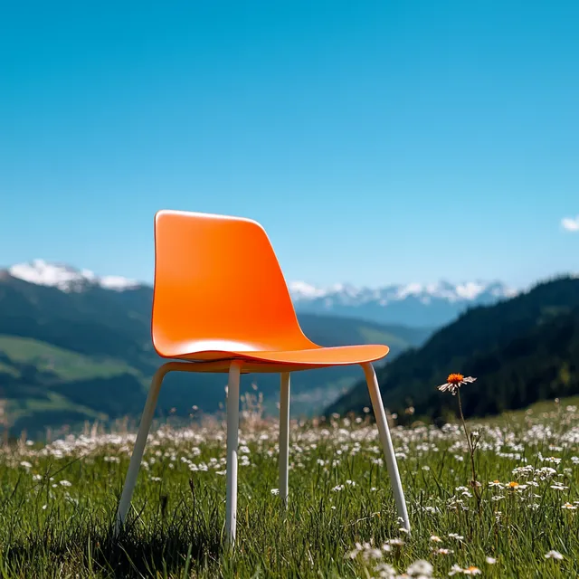 Alpine Serenity: A Designer Chair in Nature