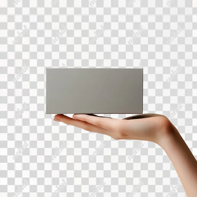 Artistic Capture of a Hand Holding a Gray Box