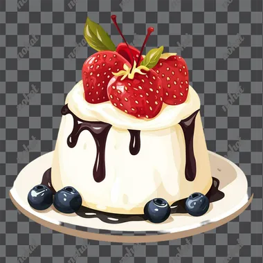 dessert , cartoon style , white background