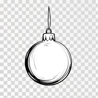 simple drawing on a white background like a logo where there are only lines and no solid color of a 2d Christmas ball like Adobe Illustrator
