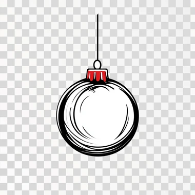 simple drawing on a white background like a logo where there are only lines and no solid color of a 2d Christmas ball like Adobe Illustrator