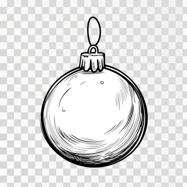 simple drawing on a white background like a logo where there are only lines and no solid color of a 2d Christmas ball like Adobe Illustrator