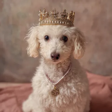 crowned cute poodle dog   dwgpegi