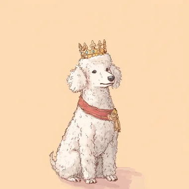 crowned cute poodle dog   dwgpegi