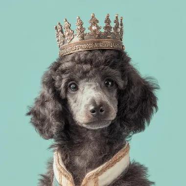 crowned cute poodle dog   dwgpegi