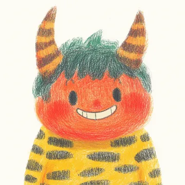 a boy, has red skin, has demon's horn, wearing tiger print short pants, ((wearing ultra short pants)), smiling, white background, Cartoon style, super detailed fur texture, bright colors, 8k, whimsical children's book illustration   1567159629 rofile veqdtc8