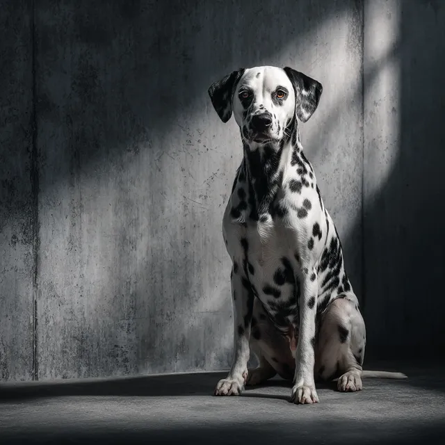Energetic Dalmatian in Modern Minimalist Room