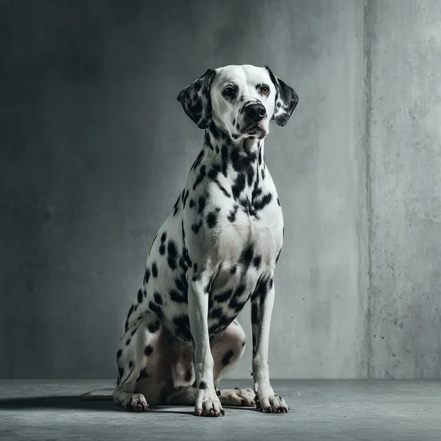 Energetic Dalmatian in Modern Minimalist Room