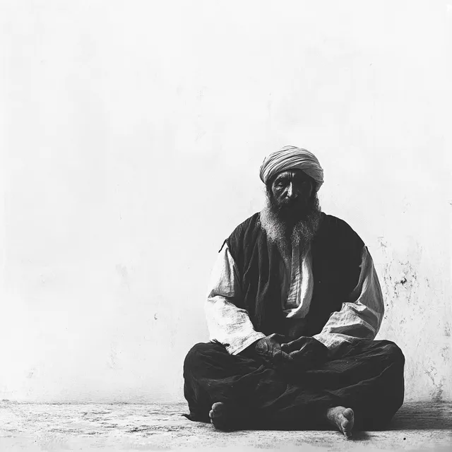 Serenity of an Ottoman Sheikh in Black and White