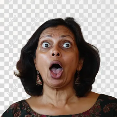 an indian NRi woman surprised face