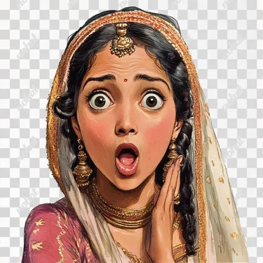an indian NRi woman surprised face