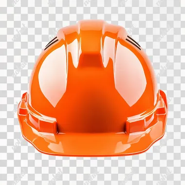 real image, orange clean hard hat. isolated white