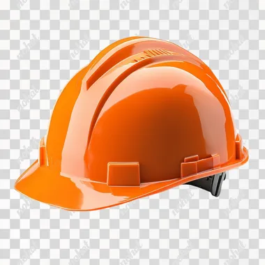 real image, orange clean hard hat. isolated white