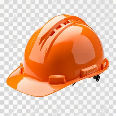 real image, orange clean hard hat. isolated white