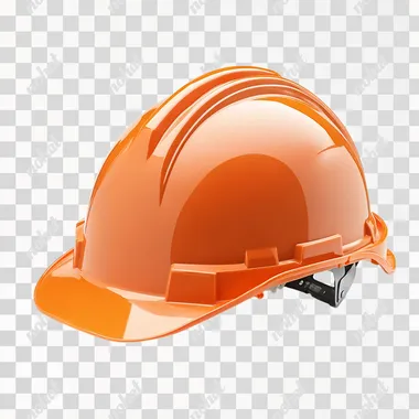 real image, orange clean hard hat. isolated white