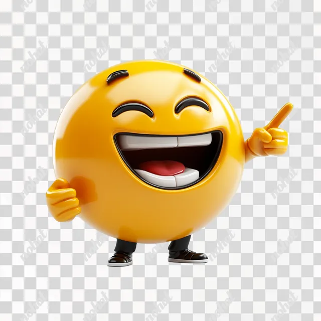 PNG Playful Emoji Laughing and Pointing