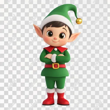 elf christmas isolated on white