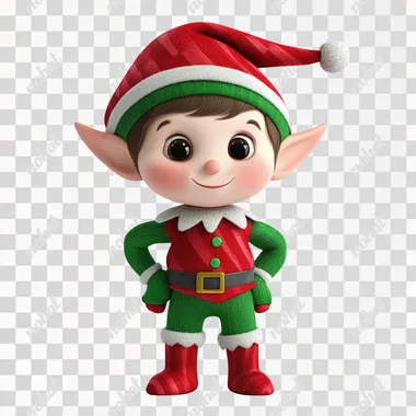 elf christmas isolated on white