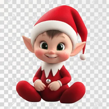 elf christmas isolated on white