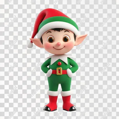 elf christmas isolated on white