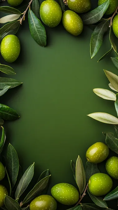 fresh green oliva background with blank space in the center for products