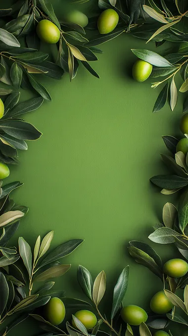 fresh green oliva background with blank space in the center for products
