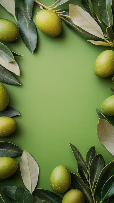 fresh green oliva background with blank space in the center for products