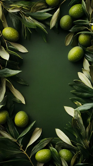 fresh green oliva background with blank space in the center for products