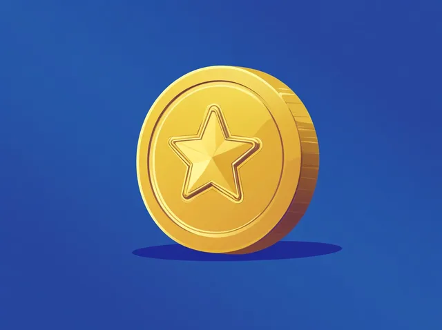 Golden Star Coin: Vibrant UI Icon Design