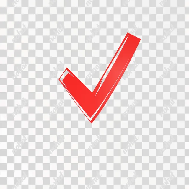 Minimalist Red Checkmark Icon: Flat Vector Design