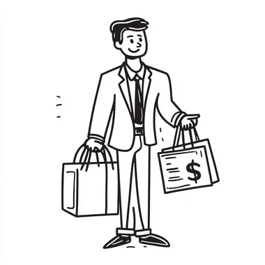 simple line drawing of a representation losing sales