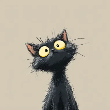 cute funny cat expression, isolated background