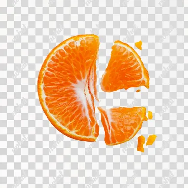 A tangerine on a white background.   2s3e51t