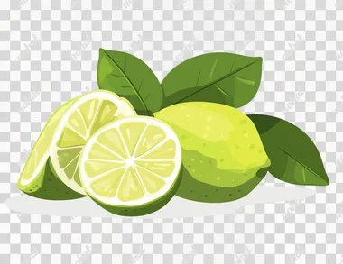 A lemon isolated on a white background, in a simple style, with a transparent PNG. Stock photo.