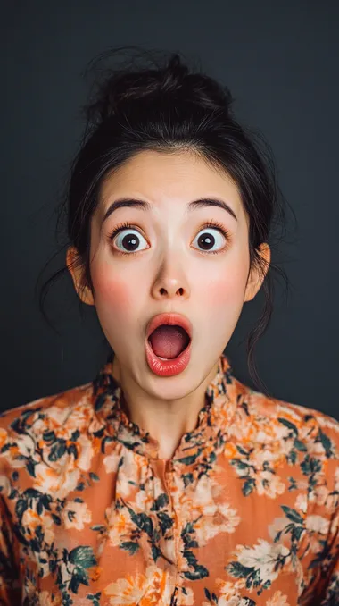 an asian woman shocked