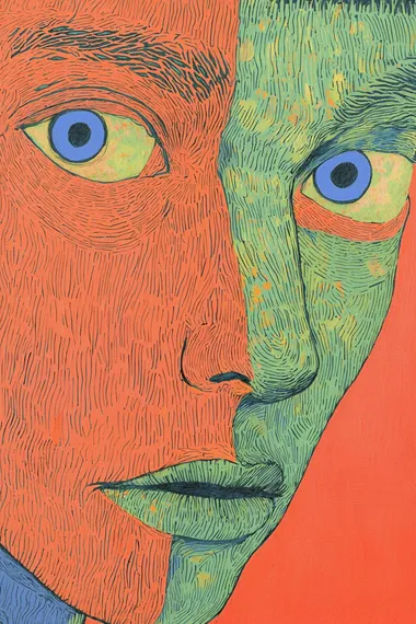 Sliced face, Creative pattern, vivid colours  2989428443