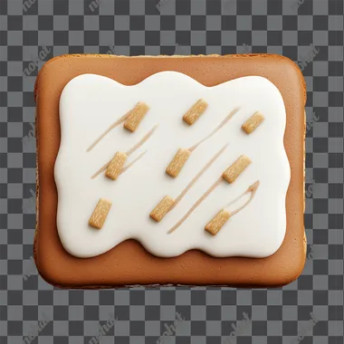 Gingerbread rectangular, without details, photorealistic, white background, front view