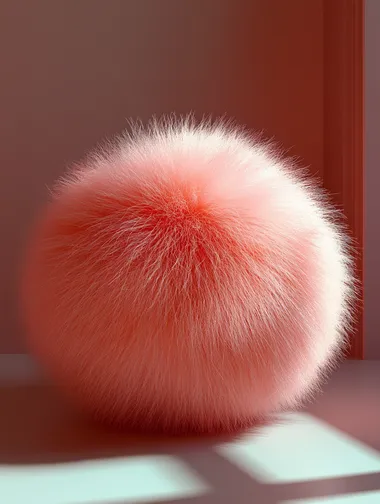 A fluffy orange, cute and soft, against a solid color background, captured through professional product photography with soft lighting, high resolution, and high detail. The minimalist studio shot showcases the natural pastel colors in a creative, trending style suitable for Instagram  --s 500