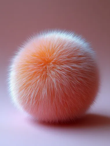 A fluffy orange, cute and soft, against a solid color background, captured through professional product photography with soft lighting, high resolution, and high detail. The minimalist studio shot showcases the natural pastel colors in a creative, trending style suitable for Instagram  --s 500