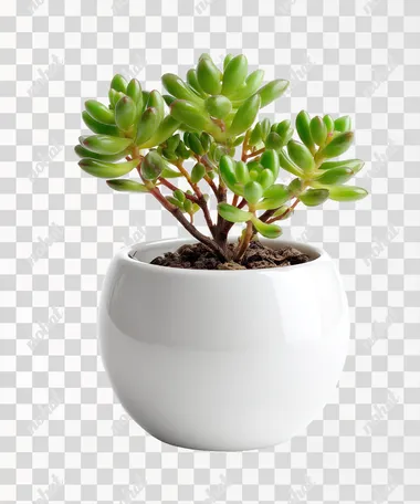 a small potted succulent in white ceramic planter, isolated on white background, high-definition still   --raw rofile curpvgf