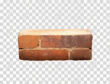 Brick isolated on white background, studio shot, soft lighting, high resolution photography
