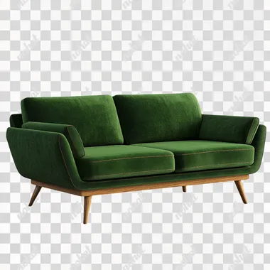 green nordic couch in PNG --s 50