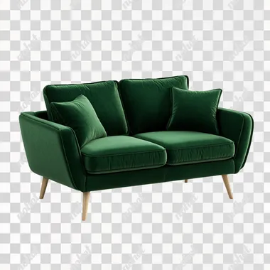 green nordic couch in PNG --s 50