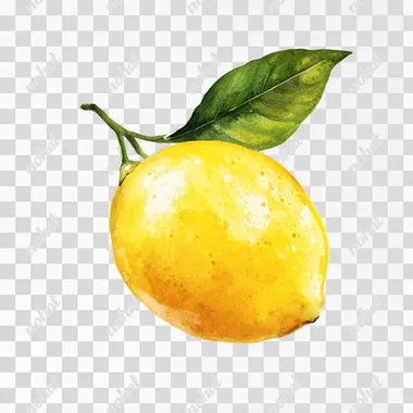 sicilian lemon in a subtle watercolour style on white