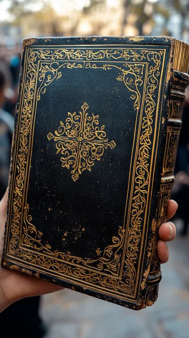 preaching with bible in hand before the crowd. UHD   --s 750