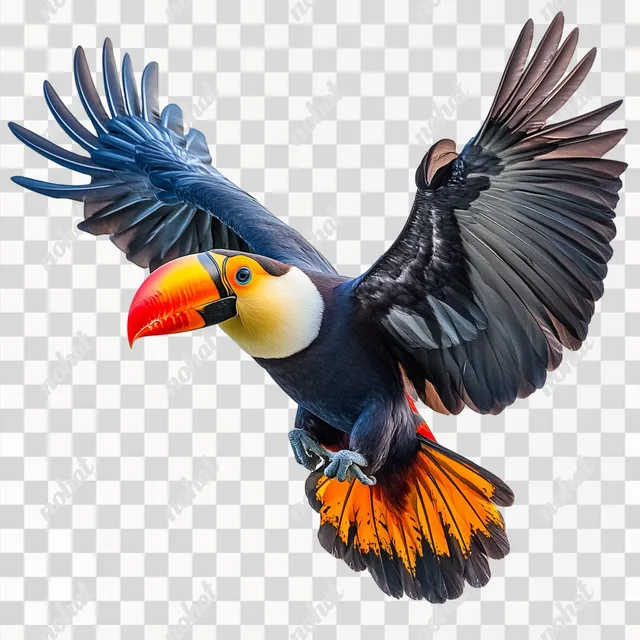 Photorealistic Flying Tucano: Stunning Studio Capture