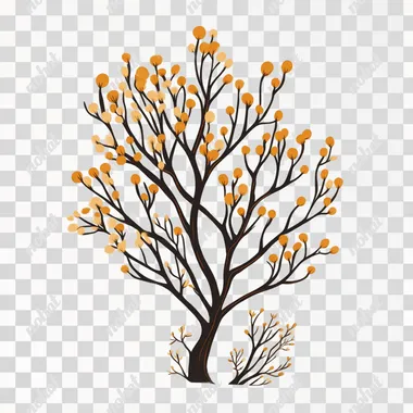 A stylized tree with brown branches and foliage in various shades of brown, the branches have little hands looking up to the sky. The tree is set against a white background.[Digital illustration, logo design],[Inspired by the work of Saul Bass],[minimalist, flat design, bold colors, high contrast, black background]