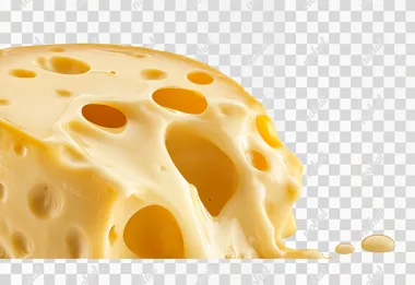 Molten cheese drips from above, no shadows, isolated on white background,